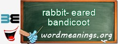 WordMeaning blackboard for rabbit-eared bandicoot